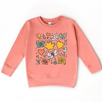 The Juniper Shop Flowers and Butterflies Toddler Sweatshirt