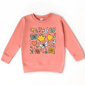 The Juniper Shop Flowers and Butterflies Toddler Sweatshirt
