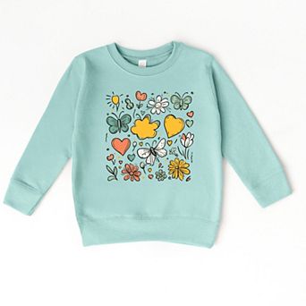 The Juniper Shop Flowers and Butterflies Toddler Sweatshirt