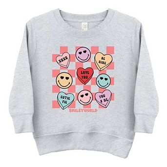 The Juniper Shop SmileyWorld Candy Heart Smile Solid Toddler Sweatshirt