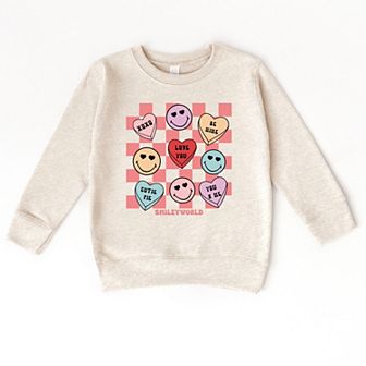 The Juniper Shop SmileyWorld Candy Heart Smile Solid Toddler Sweatshirt