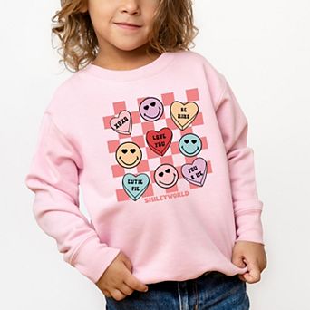 The Juniper Shop SmileyWorld Candy Heart Smile Solid Toddler Sweatshirt
