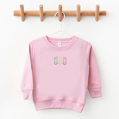 The Juniper Shop Embroidered Easter Bunny Outline Toddler Sweatshirt