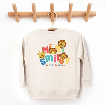 The Juniper Shop Mini Smiley Let's Go Exploring Front and Back Toddler Sweatshirt
