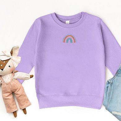 The Juniper Shop Embroidered Rainbow Heart Toddler Sweatshirt