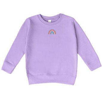 The Juniper Shop Embroidered Rainbow Heart Toddler Sweatshirt