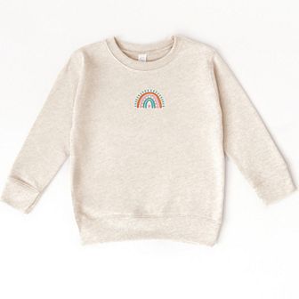 The Juniper Shop Embroidered Rainbow Heart Toddler Sweatshirt