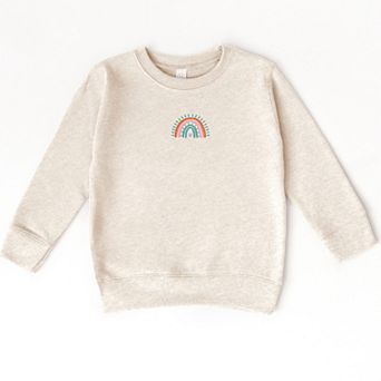 The Juniper Shop Embroidered Rainbow Heart Toddler Sweatshirt