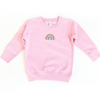 The Juniper Shop Embroidered Rainbow Heart Toddler Sweatshirt