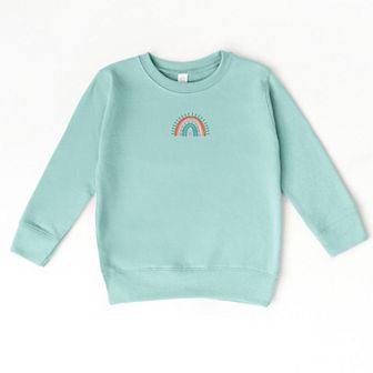 The Juniper Shop Embroidered Rainbow Heart Toddler Sweatshirt