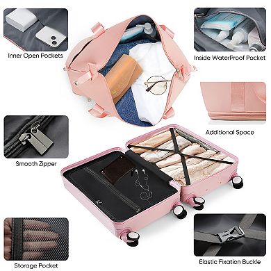 Merax 4-Piece Luggage Set: 20in Front-Opening Carry-On (Laptop Access), 28in Checked Suitcase