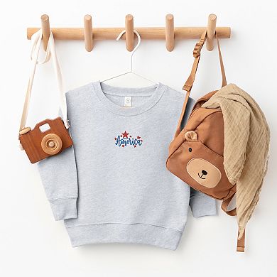 The Juniper Shop Embroidered America Stars Toddler Sweatshirt