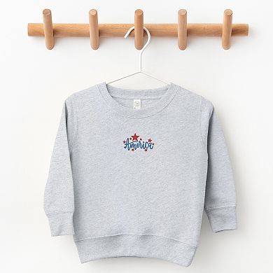 The Juniper Shop Embroidered America Stars Toddler Sweatshirt