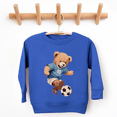 The Juniper Shop Watercolor Soccer Bear Toddler Sweatshirt
