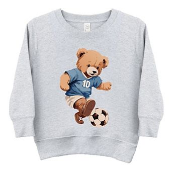 The Juniper Shop Watercolor Soccer Bear Toddler Sweatshirt