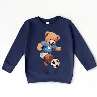 The Juniper Shop Watercolor Soccer Bear Toddler Sweatshirt