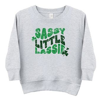 The Juniper Shop Sassy Little Lassie Bubble Letter Toddler Sweatshirt