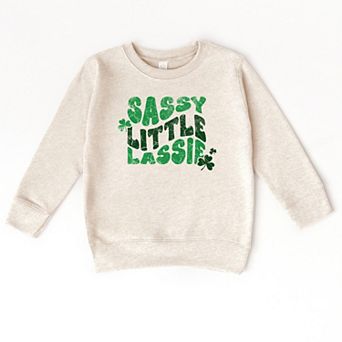 The Juniper Shop Sassy Little Lassie Bubble Letter Toddler Sweatshirt