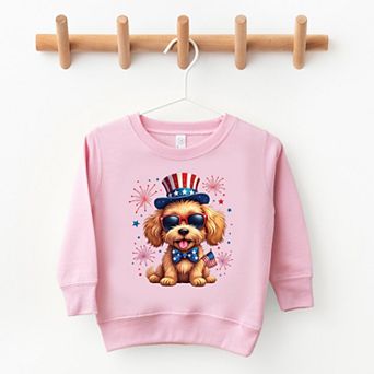 The Juniper Shop Patriotic Fluffy Dog Toddler Sweatshirt