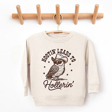 The Juniper Shop Hootin' Leads To Hollerin' Owl Toddler Sweatshirt