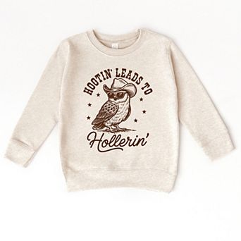 The Juniper Shop Hootin' Leads To Hollerin' Owl Toddler Sweatshirt