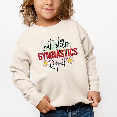 The Juniper Shop Eat Sleep Gymnastics Repeat Toddler Sweatshirt