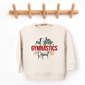 The Juniper Shop Eat Sleep Gymnastics Repeat Toddler Sweatshirt