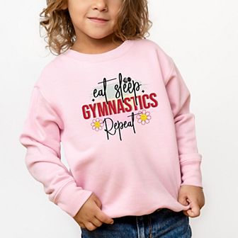 The Juniper Shop Eat Sleep Gymnastics Repeat Toddler Sweatshirt