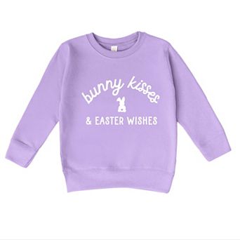 The Juniper Shop Bunny Kisses Easter Wishes Bunny Toddler Sweatshirt