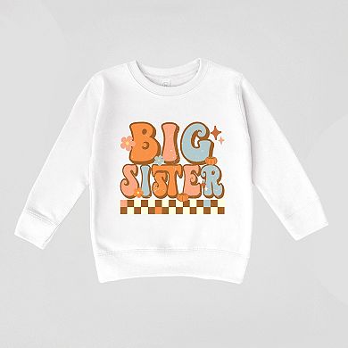Big Sister Checkered - Toddler Graphic Sweatshirt