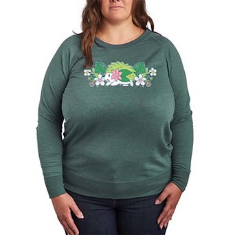 Plus Size Pokémon Shaymin Florals French Terry Long Sleeve Tee