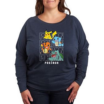 Plus Size Pokémon Stacked French Terry Long Sleeve Tee
