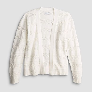 Women's Croft & Barrow® Pointelle Open-Front Cardigan