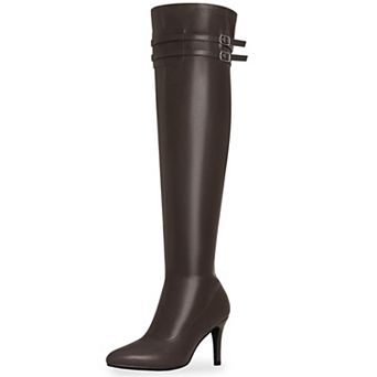 Pointed Toe Over the Knee High Zipper Stiletto High Heel Boots for Women