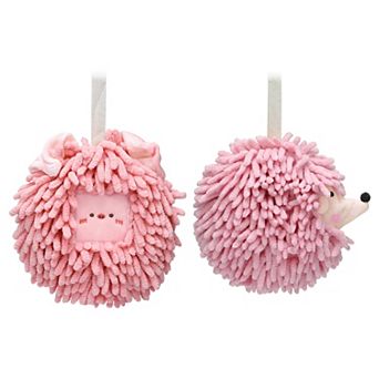 Fuzzy Hand Towels 2Pcs, Soft Absorbent Cute Cartoon Decorative Hand Drying Hanging Towel Set 7"x7"