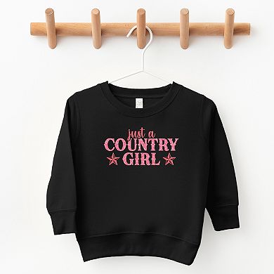 Just A Country Girl Stars Glitter/Puff Print - Toddler Graphic Sweatshirt