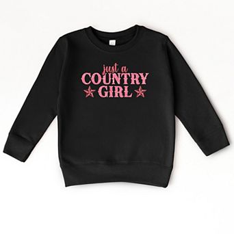 Just A Country Girl Stars Glitter/Puff Print - Toddler Graphic Sweatshirt