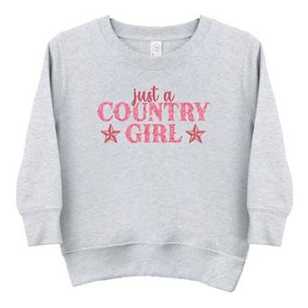 Just A Country Girl Stars Glitter/Puff Print - Toddler Graphic Sweatshirt