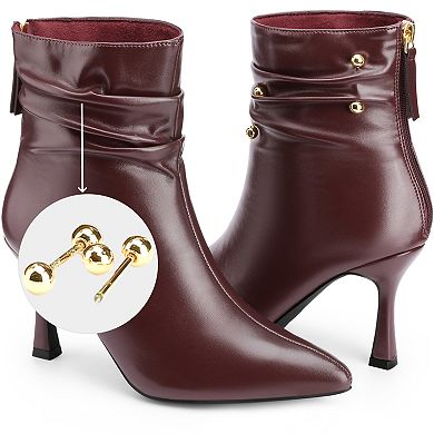 Pointed Toe Stiletto Heel Slouch Ankle Boots for Women