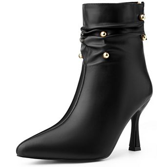 Pointed Toe Stiletto Heel Slouch Ankle Boots for Women