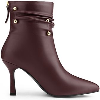 Pointed Toe Stiletto Heel Slouch Ankle Boots for Women