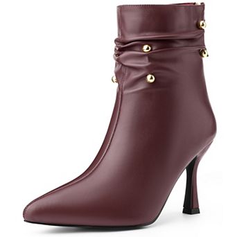 Pointed Toe Stiletto Heel Slouch Ankle Boots for Women