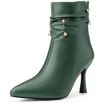 Pointed Toe Stiletto Heel Slouch Ankle Boots for Women