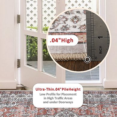 Area Rugs - Ultra-Thin Washble Rug, Stain Resistant Anti Slip Backing Rugs for Living Room