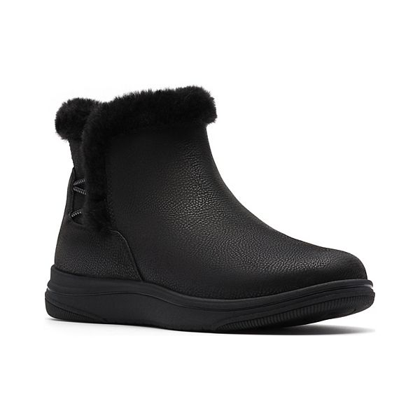 Clarks® Cloudsteppers Breeze Faux Fur Women's Slip-On Ankle Boots