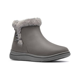 Clarks® Cloudsteppers Breeze Faux Fur Women's Slip-On Ankle Boots