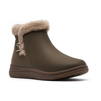 Clarks® Cloudsteppers Breeze Faux Fur Women's Slip-On Ankle Boots