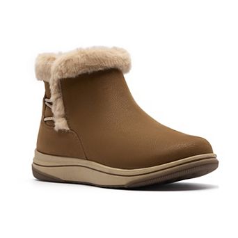 Clarks® Cloudsteppers Breeze Faux Fur Women's Slip-On Ankle Boots