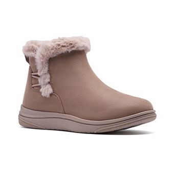Clarks® Cloudsteppers Breeze Faux Fur Women's Slip-On Ankle Boots