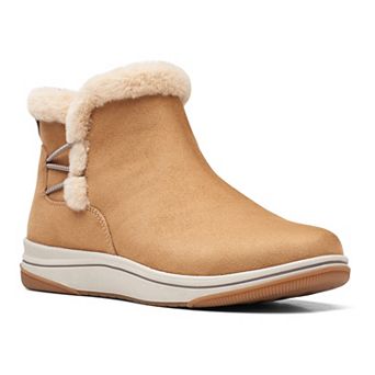 Clarks® Cloudsteppers Breeze Faux Fur Women's Slip-On Ankle Boots